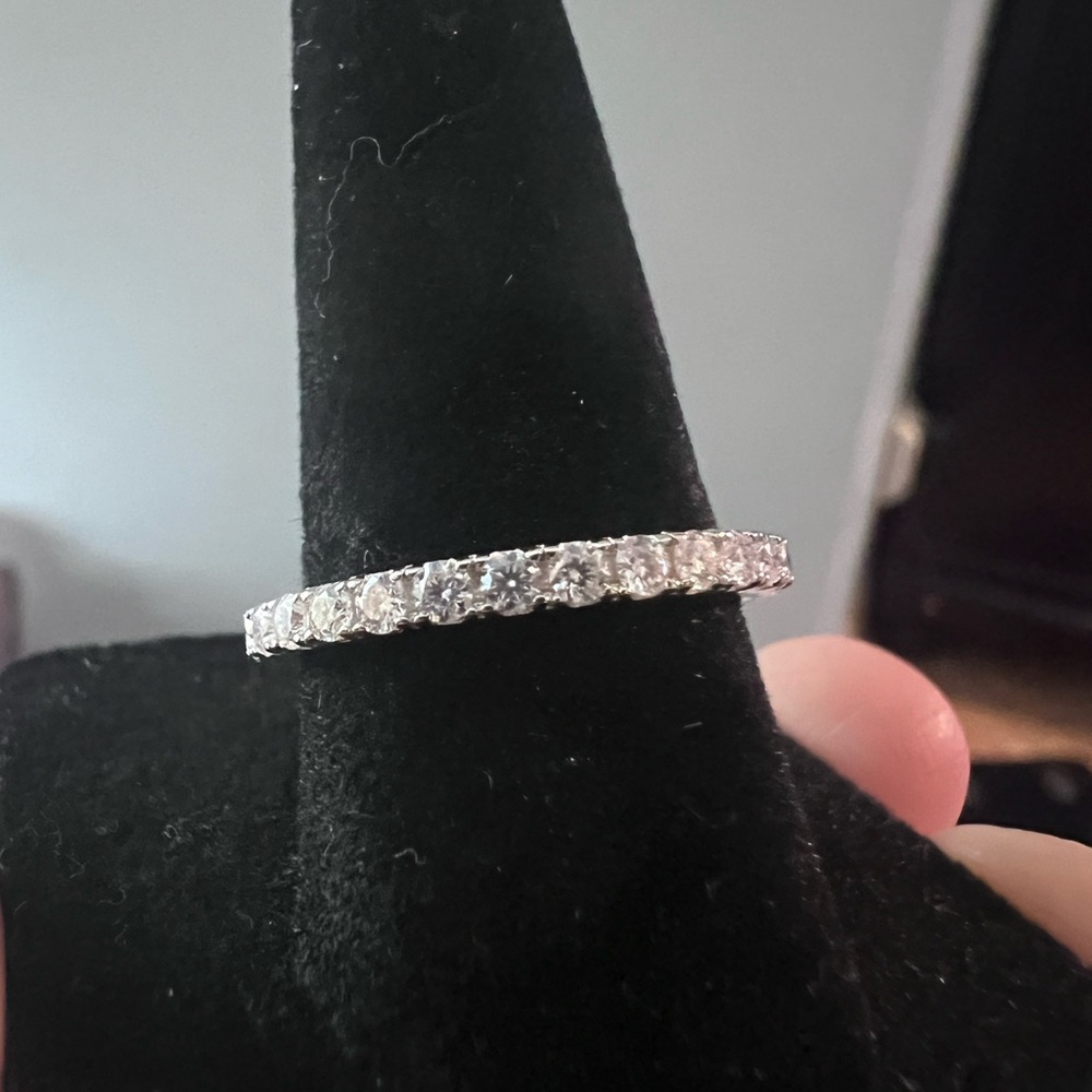Full Moissonite Eternity Band           1 CTW 925 Sterling. Beautiful.